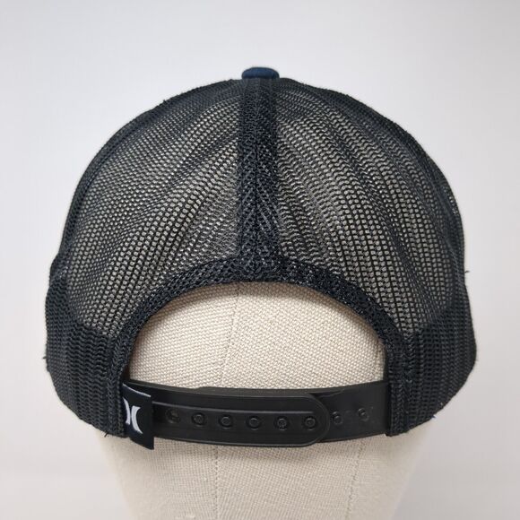 Hurley Snapback Trucker Hat Blue OS Adjustable Stripe Mesh Back Classics Yupoong - Picture 5 of 9